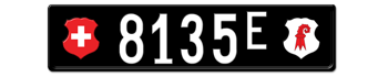 1905-1932 SWITZERLAND(BASEL-LAND) LICENSE PLATE -- EMBOSSED WITH YOUR CUSTOM NUMBER