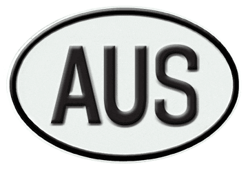 AUSTRALIA INTERNATIONAL IDENTIFICATION OVAL PLATE
