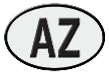 AZERBAIJAN INTERNATIONAL IDENTIFICATION OVAL PLATE