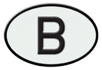 BELGIUM INTERNATIONAL IDENTIFICATION OVAL PLATE