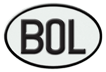 BOLIVIA INTERNATIONAL IDENTIFICATION OVAL PLATE