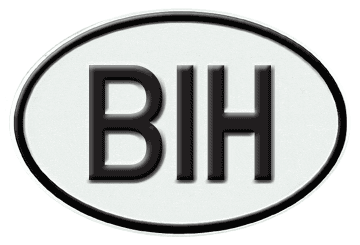 BOSNIA-HERZEGOVINA INTERNATIONAL IDENTIFICATION OVAL PLATE