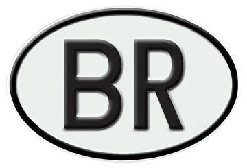 BRAZIL INTERNATIONAL IDENTIFICATION OVAL PLATE