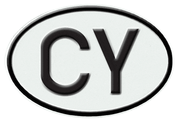 CYPRUS INTERNATIONAL IDENTIFICATION OVAL PLATE