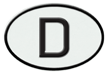 GERMAN INTERNATIONAL IDENTIFICATION OVAL PLATE