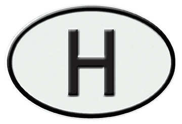 HUNGARY INTERNATIONAL IDENTIFICATION OVAL PLATE