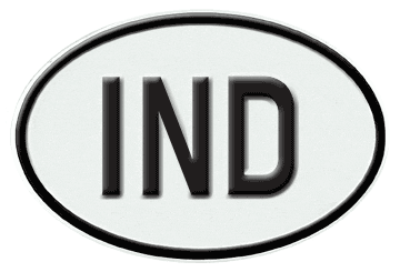 INDIA INTERNATIONAL IDENTIFICATION OVAL PLATE