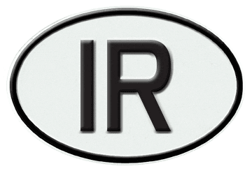 IRAN INTERNATIONAL IDENTIFICATION OVAL PLATE