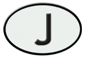 JAPAN INTERNATIONAL IDENTIFICATION OVAL PLATE