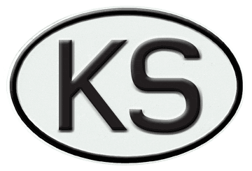 KYRGYZSTAN INTERNATIONAL IDENTIFICATION OVAL PLATE