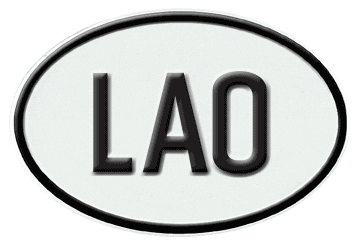 LAOS INTERNATIONAL IDENTIFICATION OVAL PLATE