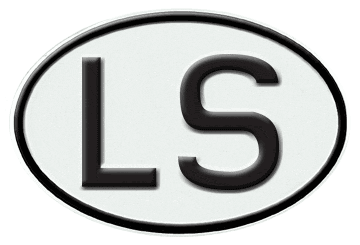 LESOTHO INTERNATIONAL IDENTIFICATION OVAL PLATE