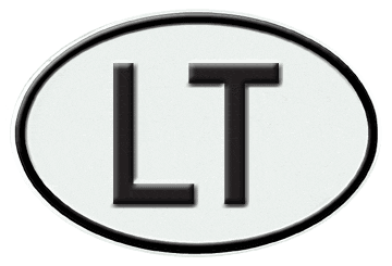 LITHUANIA INTERNATIONAL IDENTIFICATION OVAL PLATE