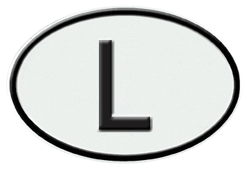 LUXEMBOURG INTERNATIONAL IDENTIFICATION OVAL PLATE