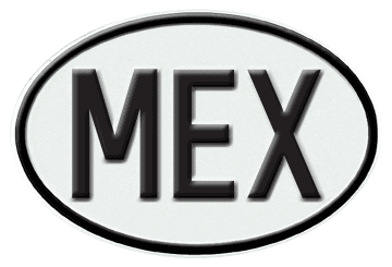 MEXICO INTERNATIONAL IDENTIFICATION OVAL PLATE