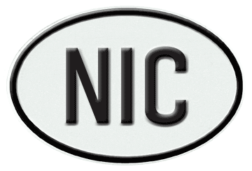 NICARAGUA INTERNATIONAL IDENTIFICATION OVAL PLATE