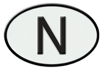 NORWAY INTERNATIONAL IDENTIFICATION OVAL PLATE