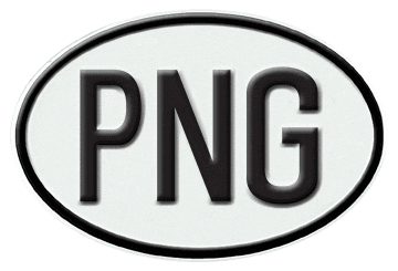 PAPUA NEW GUINEA INTERNATIONAL IDENTIFICATION OVAL PLATE