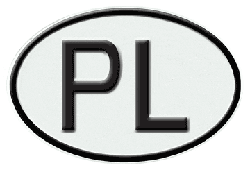 POLAND INTERNATIONAL IDENTIFICATION OVAL PLATE