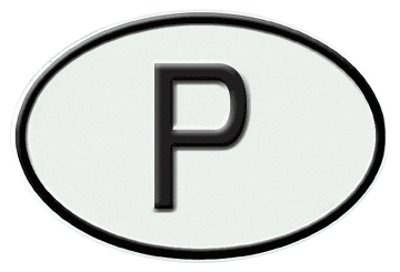 PORTUGAL INTERNATIONAL IDENTIFICATION OVAL PLATE