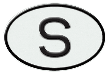 SWEDEN INTERNATIONAL IDENTIFICATION OVAL PLATE