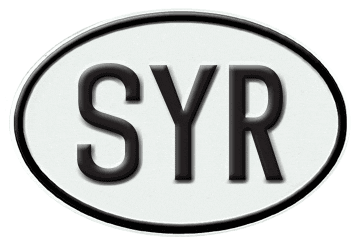 SYRIA INTERNATIONAL IDENTIFICATION OVAL PLATE