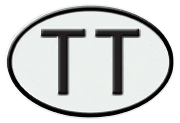 TRINIDAD & TOBAGO INTERNATIONAL IDENTIFICATION OVAL PLATE