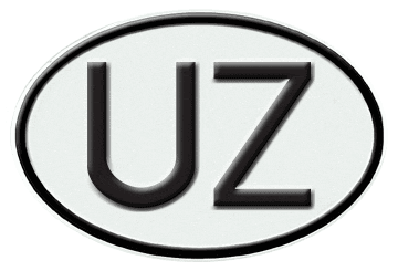 UZBEKISTAN INTERNATIONAL IDENTIFICATION OVAL PLATE