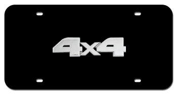 4X4 CHROME EMBLEM 3D BLACK LICENSE PLATE