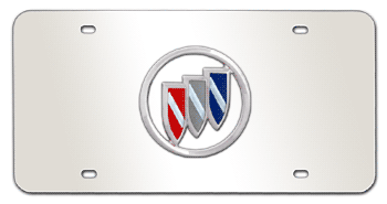 BUICK SHIELD CHROME EMBLEM 3D MIRROR LICENSE PLATE