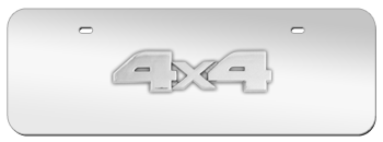 4X4 CHROME EMBLEM 3D MIRROR MID-SIZE LICENSE PLATE