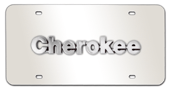 CHEROKEE CHROME NAME 3D MIRROR LICENSE PLATE