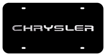 CHRYSLER CHROME NAME 3D BLACK LICENSE PLATE