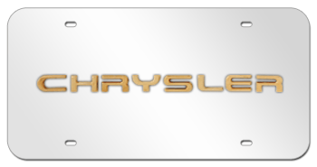 CHRYSLER GOLD NAME 3D MIRROR LICENSE PLATE