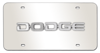 DODGE CHROME NAME 3D MIRROR LICENSE PLATE