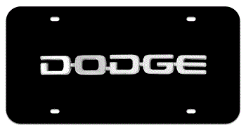 DODGE CHROME NAME 3D BLACK LICENSE PLATE