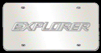 EXPLORER CHROME NAME 3D MIRROR LICENSE PLATE