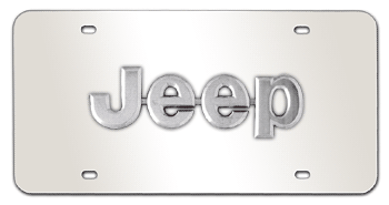 JEEP CHROME NAME 3D MIRROR LICENSE PLATE