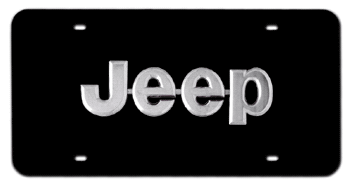 JEEP CHROME NAME 3D BLACK LICENSE PLATE