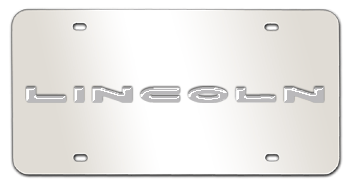 LINCOLN CHROME NAME 3D MIRROR LICENSE PLATE