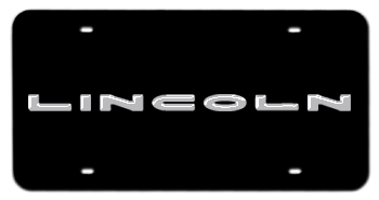 LINCOLN CHROME NAME 3D BLACK LICENSE PLATE