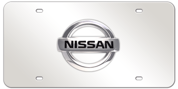 NISSAN CHROME EMBLEM 3D MIRROR LICENSE PLATE