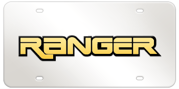 RANGER GOLD LASER CUT NAME 3D MIRROR LICENSE PLATE