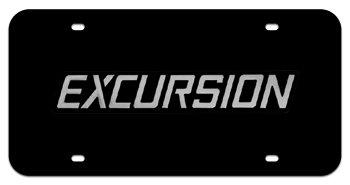 EXCURSION CHROME NAME 3D BLACK LICENSE PLATE