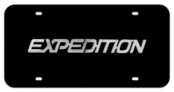 EXPEDITION CHROME NAME 3D BLACK LICENSE PLATE