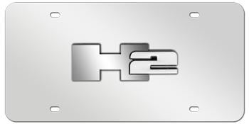 H2 CHROME EMBLEM 3D MIRROR LICENSE PLATE