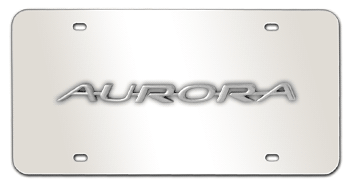 AURORA CHROME NAME 3D MIRROR LICENSE PLATE