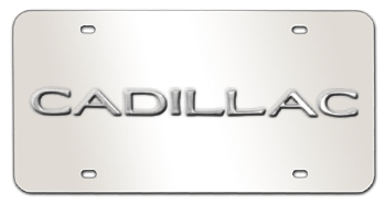 CADILLAC BLOCK CHROME NAME 3D MIRROR LICENSE PLATE