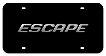 ESCAPE CHROME NAME 3D BLACK LICENSE PLATE