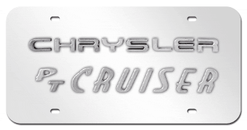 CHRYSLER CHROME NAME & PT CRUISER NAME 3D MIRROR LICENSE PLATE